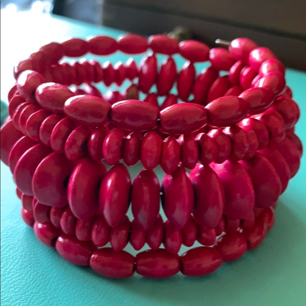 Statement piece. Pink vintage bracelet. Coils